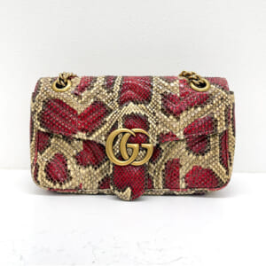 グッチ GGマーモント チェーンショルダーバッグ パイソン