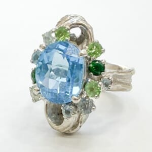 岩倉康二 ブルートパーズリング 5.38ct 6号