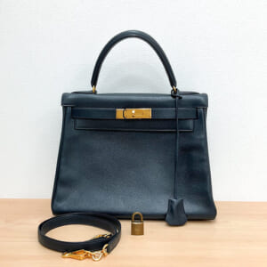 エルメス ケリー 28 クシュベル ネイビー系 ゴールド金具