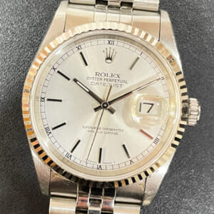ロレックス デイトジャスト 16234 ガラス欠け 裏蓋刻印