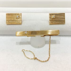 ダイヤモンドネクタイピン・カフスセット 0.05ct