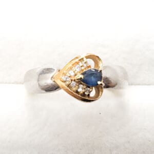 サファイアリング K18/PT900 