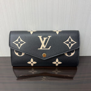 ルイヴィトン モノグラムアンプラント ポルトフォイユサラ M80496 ブラックベージュ