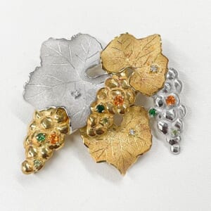 ダイヤモンドブローチ K18/PT900