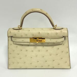 エルメス ミニケリー オーストリッチ ゴールド金具