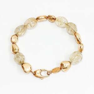 ウノアエレ ルチルクォーツ YGブレスレット