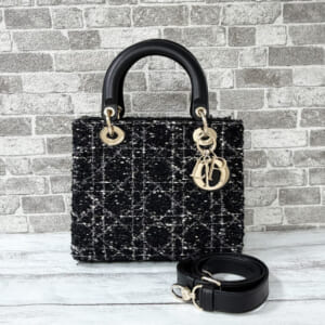 ディオール ミディアムレディD-ライトバッグ ツイード ブラック M0565OTKV_M911