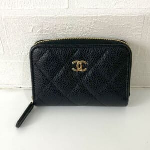 シャネル マトラッセ クラシックラウンドジップコインパース AP0216 ゴールド金具 キャビアスキン