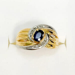 サファイアリング K18×PT900