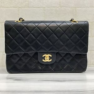 シャネル マトラッセ チェーンショルダーバッグ25 A01112 ラムスキン 黒 ゴールド金具