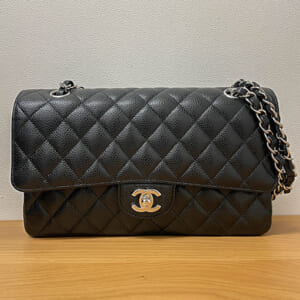 シャネル マトラッセ 25 チェーンショルダーバッグ A01112 キャビアスキン ゴールド金具