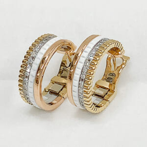 ブシュロン キャトル ホワイトフープイヤリング JCO01469