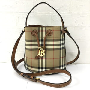 バーバリー ノバチェック 巾着 ショルダーバッグ