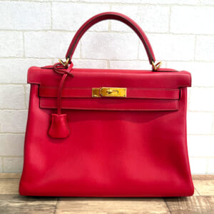 エルメス ケリー 32 赤系 ヴォーガリバー ゴールド金具