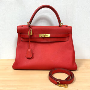 エルメス ケリー 32 トゴ ルージュピヴォワンヌ ゴールド金具