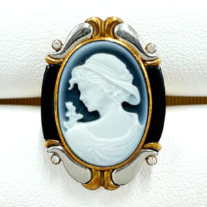 カメオリング PT900/K18