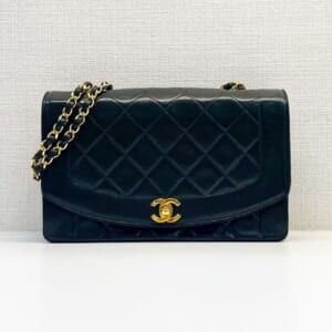 シャネル ダイアナ チェーンショルダーバッグ 25 A01165 ラムスキン ゴールド金具
