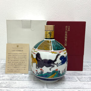響 21年 九谷焼 古九谷風駿馬文瓶