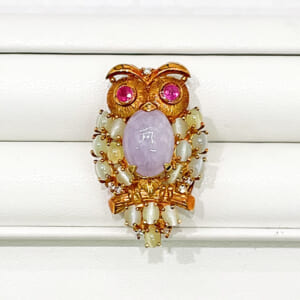 ラベンダーヒスイブローチ 4.400ct