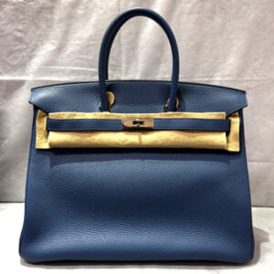 エルメス バーキン 35 トゴ ブルーアガット シルバー金具