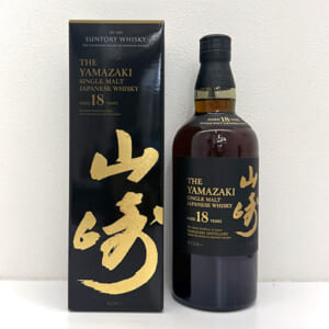 山崎 18年 シングルモルト ホログラムシール有 山崎(QRコード)シール付 箱ダメージあり