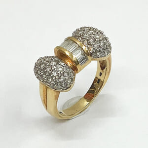 ダイヤモンドリング 1.05ct リボンモチーフYG