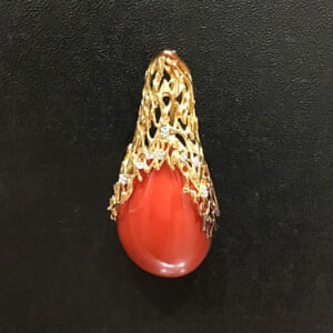 サンゴネックレストップ K18